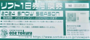 スノーパーク尾瀬戸倉全日使用可能大人リフト1日引換券1枚価格（数量1）