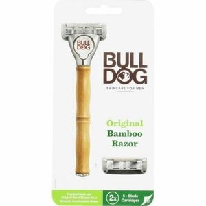 ブルドッグ Bulldog 5枚刃 オリジナルバンブーホルダー 水に強い竹製ハンドル 替刃 2コ付 男性カミソリ ホルダー