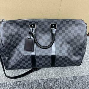 427.◎1円スタート◎LOUIS VUITTON ルイヴィトン ダミエグラフィット キーポル45 N41418 ボストンバッグ 黒 ブラック メンズ　ジャンク