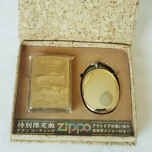 店舗保管品 ZIPPO ジッポー ジッポライター オイルライター BLACKBASS LIMITED ブラックバス 限定品 1995年製 ケース有 喫煙具 現状品