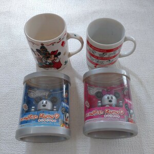 a2 ディズニー セット マグカップ micro Pets ロボ ミッキーマウス ミニーマウス ペア 未開封 TOMY インテリア 食器 コレクション 陶器