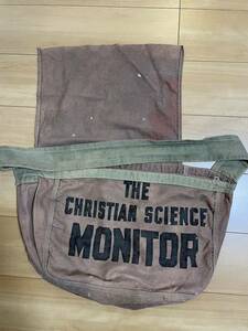 Vintage 40s Newspaper Bag The Christian Science Monitorニュースペーパーバック