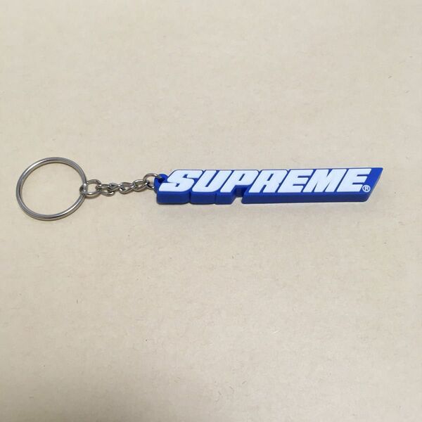 Supreme Bevel Logo Keychain キーホルダー ブルー