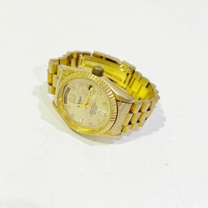 【稼働品】Cavan キャバン 自動巻き デイデイト KING ROTOR 腕時計 ゴールド系 オートマチック MCD-085 60サイズ（129）