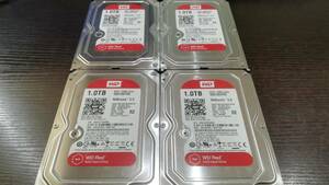 【動作品♪】WD Red WD10EFRX [1TB/1000GB SATA] 3.5インチ/HDD/ハードディスク/4個セット