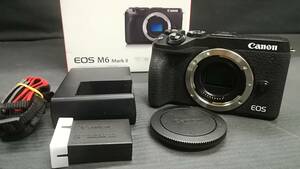 【美品♪】CANON/キャノン EOS M6 Mark Ⅱ ボディ 3250万画素 ミラーレス カメラ ブラック/動作品