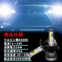 H4 LEDヘッドライト バルブ H8 H9 H11 H16 HB3 HB4 フォグランプ 16000lm 6000K ホワイト おすすめ 明るい トラック プリウス レクサス_画像9