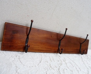 (☆BM)木製 コートハンガー/ハンガーフック 横幅66㎝ シンプル レトロ カフェ 壁付け スタイリッシュモダン ウォールハンガー