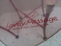 (☆BM)懐かしい♪昭和レトロ/ファンシー テーブル Lovely Message FUNKY サイドテーブル ローテーブル ガラス製 キッチュ アンティーク_画像4