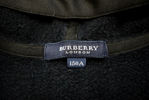 Y-7128★美品★BURBERRY LONDON バーバリーロンドン★子供正規品 黒 ロゴ刺繍 ノバチェック スウェット裏起毛 ハーフジップ パーカー 150cm_画像7