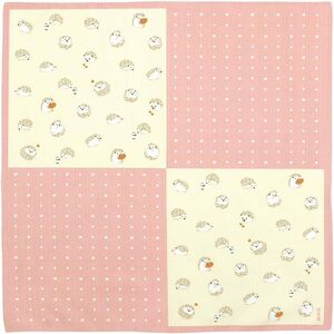 . writing sama small cloth peace . hedgehog pink approximately 50×50cm cotton 100% made in Japan new goods 