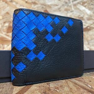 1円~美品 ボッテガヴェネタ イントレチャート ラウンドファスナー BOTTEGA VENETA 財布 男女 小銭入れ ２つ折り財布 