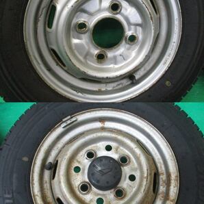 BRIDGESTONE W300 145R12 LT 旧車 ダイハツ純正【12×4B 4H-PCD110】埼玉県発 現物確認OK♪4本set ハブ約67㎜ の画像2