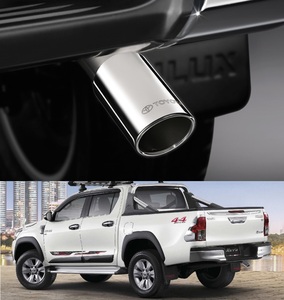 [送料無料]TOYOTA HILUX マイナーチェンジ REVO トヨタ純正 マフラーカッター ハイラックス レボ GUN125 ステンレス GENUINE PC413-0K001