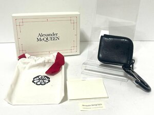 【未使用品】Alexander McQueen　アレキサンダーマックイーン　フック付コインケース　小銭いれ　レザー　ブラック