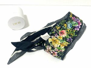 【中古】クリスチャンディオール　Christian Dior ミッツァ　D-FLORAL ツイリー　スカーフ　シルク