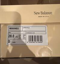 国内正規品 NEW BALANCE M990WB3 990V3 ニューバランス テディサンティス 美品 990 991 992 993 994 995 996 997 998 _画像6