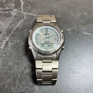 ☆動作品 CASIO カシオ OVERLAND オーバーランド OAW-100 4319 腕時計 時計 電波ソーラー式 シルバー 腕周り:17cm(中古品/現状品/保管品)☆