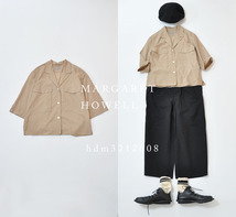 MARGARET HOWELL マーガレットハウエル PIECE DYED WASHED COTTON シャツ_画像1