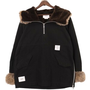 WTAPS / NARWHAL JACKET NYCO SATIN ダブルタップス フェイクファー付き ハーフジップ プルオーバー ジャケット 202WVDT-JKM04 表記サイズ2