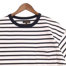 A VONTADE × BEAMS F ア ボンタージ ビームス エフ ボーダー 胸ポケット付き クルーネック Tシャツ 半袖 カットソー 表記サイズL_画像3