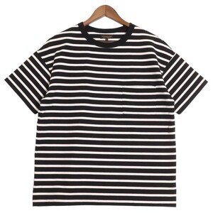 A VONTADE × BEAMS F ア ボンタージ ビームス エフ ボーダー 胸ポケット付き クルーネック Tシャツ 半袖 カットソー 表記サイズL