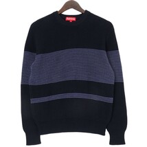 Supreme / Tonal Stripe Crewneck Sweater シュプリーム クルーネック コットン ニット セーター 表記サイズS_画像1