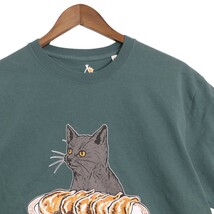 go slow caravan ゴースローキャラバン 餃子猫 プリント クルーネック Tシャツ 半袖 カットソー 391928 表記サイズ4_画像3