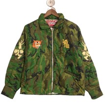 HOUSTON / DRAGON SOUVENIR JACKET ヒューストン 迷彩 中綿入り スーベニアジャケット スカジャン ベトジャン 表記サイズM_画像1