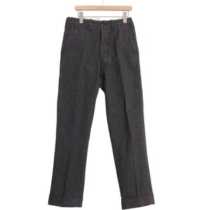 CUSHMAN / BLACK CHAMBRAY TROUSERS クッシュマン ブラック シャンブレー トラウザーズ ワークパンツ 22097 表記サイズ28