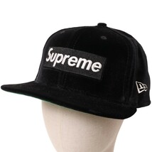 Supreme × New Era / 22FW Velour Box Logo Cap シュプリーム ニューエラ ベロア ボックス ロゴ キャップ 表記サイズ7 5/8_画像1