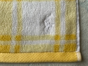  unused * Ralph Lauren * towel handkerchie * white * yellow check * white Mark * Mini towel * tag none * new goods *RALPH LAUREN