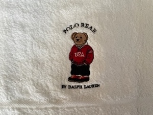 新品★ラルフローレン★ウォシュタオル★ベア・ロゴ刺繍★少々難あり★ミニタオル★RALPH LAUREN