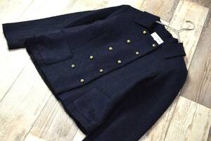 ハナエモリ HANAEMORI モヘアウールジャケット サイズ38 紺色 日本製 金ボタン セレモニー