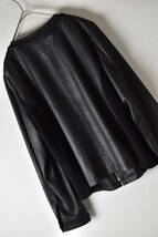 RoseTiara ローズティアラ ノーカラージャケット 黒色 大きいサイズ46 _画像3