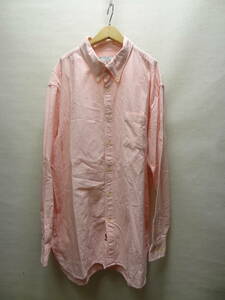 全国送料無料 BIGサイズ !! アビレックス AVIREX 上野商会製 メンズ ピンク色 長袖 オックスフォード素材 ボタンダウンシャツ 3L