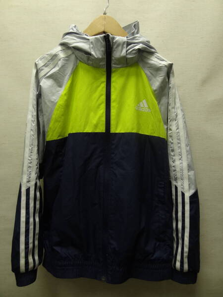 送料無料 アディダス adidas 子供服キッズ男&女の子 サッカー等スポーツ パーカー脱着可 裏メッシュ付ウィンドブレーカー ジャケット 150