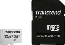 在庫3【ケース付き】トランセンド microSDカード 32GB UHS-I U1 A1 Class10 データ復旧ソフト TS32GUSD300S-AE　SD変換アダプタ付_画像1