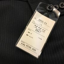 新品★タグ付き24万円激安　高級dunhill order made 2つボタンスーツセットアップ　サイズA7濃紺　ネイビーペンシルストライプAMFステッチ_画像10