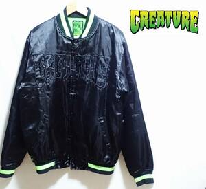 ☆CREATURE SKATEBOATE　☆クリスチャー・スケートボード　☆スタジアムジャンパー　☆アメカジ　☆ブラック　☆メンズ　☆Ｍ 