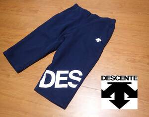 ☆DESCENTE　☆デサント　☆スポーツウエア　☆ビッグロゴ　☆ショート丈　☆スエットパンツ　☆イージーパンツ　☆ネイビー　☆M　