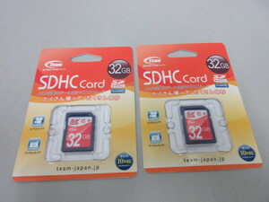 未使用　Team　SDHC Card　32GB　メモリーカード　2枚セット　TEAMジャパン　普通郵便発送可　#58467