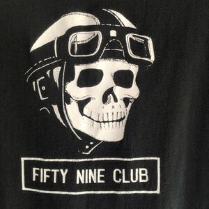 90’s 59 FIFTY NINE CLUB Tシャツ ブラック size M / ダブルステッチ スカル ロッカーズ ライダース / ルイス