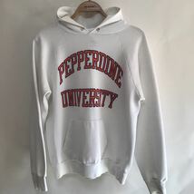 80’s Champion チャンピオン スウェット パーカー PEPPERDINE UNIVERSITY size L USA製 トリコタグ / WAVES NCAA カリフォルニア マリブ_画像1