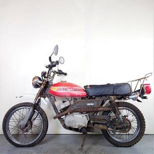 【KAWASAKI KM90 MC】エンジン始動OK レストアベース 鍵/書類付 89cc 旧車 希少 絶版車(90 SS KH KE TR KS カワサキ【埼玉/熊谷】P054