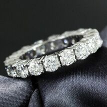 【製造大卸☆最安値】全てVS ,VVS E～Hカラー3.9ct ダイヤ K18 WG フルエタニティ リング 【中宝ソーティング付】_画像3