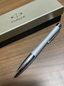 1円〜 美品 PARKER パーカー 回転式 ボールペン 箱あり 筆記用具 説明書付き シルバー 売り切り