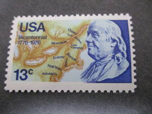 ★★★ USA 1976 [Benjamin Franklin 13c] Одиночный NH Glue ★★★