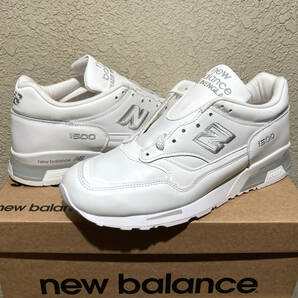 オールレザー New Balance M1500WHI UK製 US9.5 27.5cm 新品 ホワイト×グレー イギリス英国製 NB 天然皮革 スニーカー 白 Made In Englandの画像1