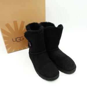 24cm UGG アグ ムートン ブーツ ブラック ベイリーボタン レディース 黒